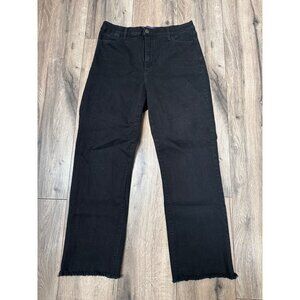 Not Your Daughters Jeans Black Lift Tuck High Rise Straight Leg Denim Pants Size